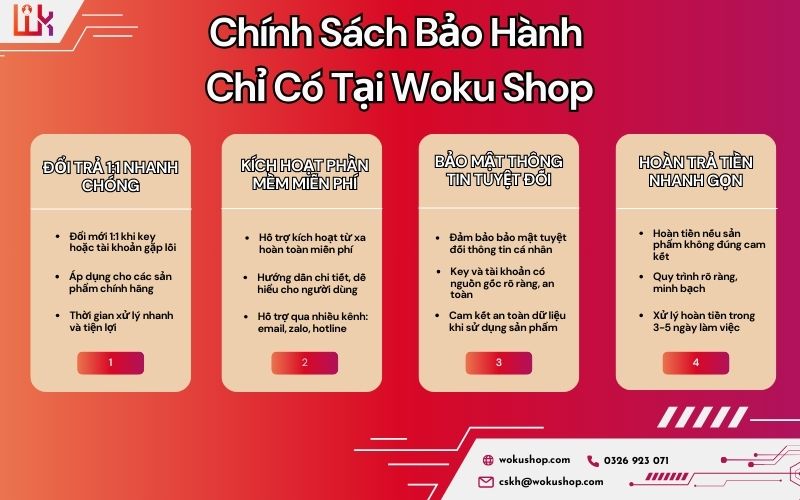 Mua key phần mềm tại Woku Shop – chất lượng đảm bảo, hỗ trợ chuyên nghiệp