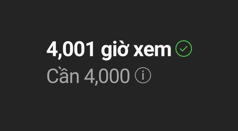 vị trí theo dõi số giờ xem Youtube 
