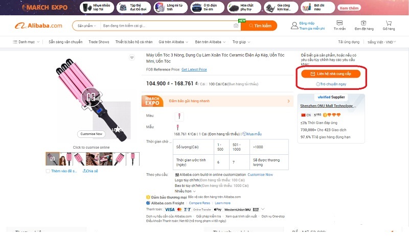 thương lượng trước khi nhập hàng