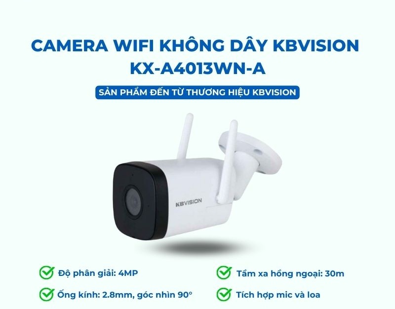 Camera wifi không dây ngoài trời Kbvision KX-A4013WN-A